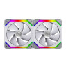 Lian Li UNI FAN SL140 Digital Addressable RGB 140 Fan with Controller , Twin Pack - White - 14UF2W